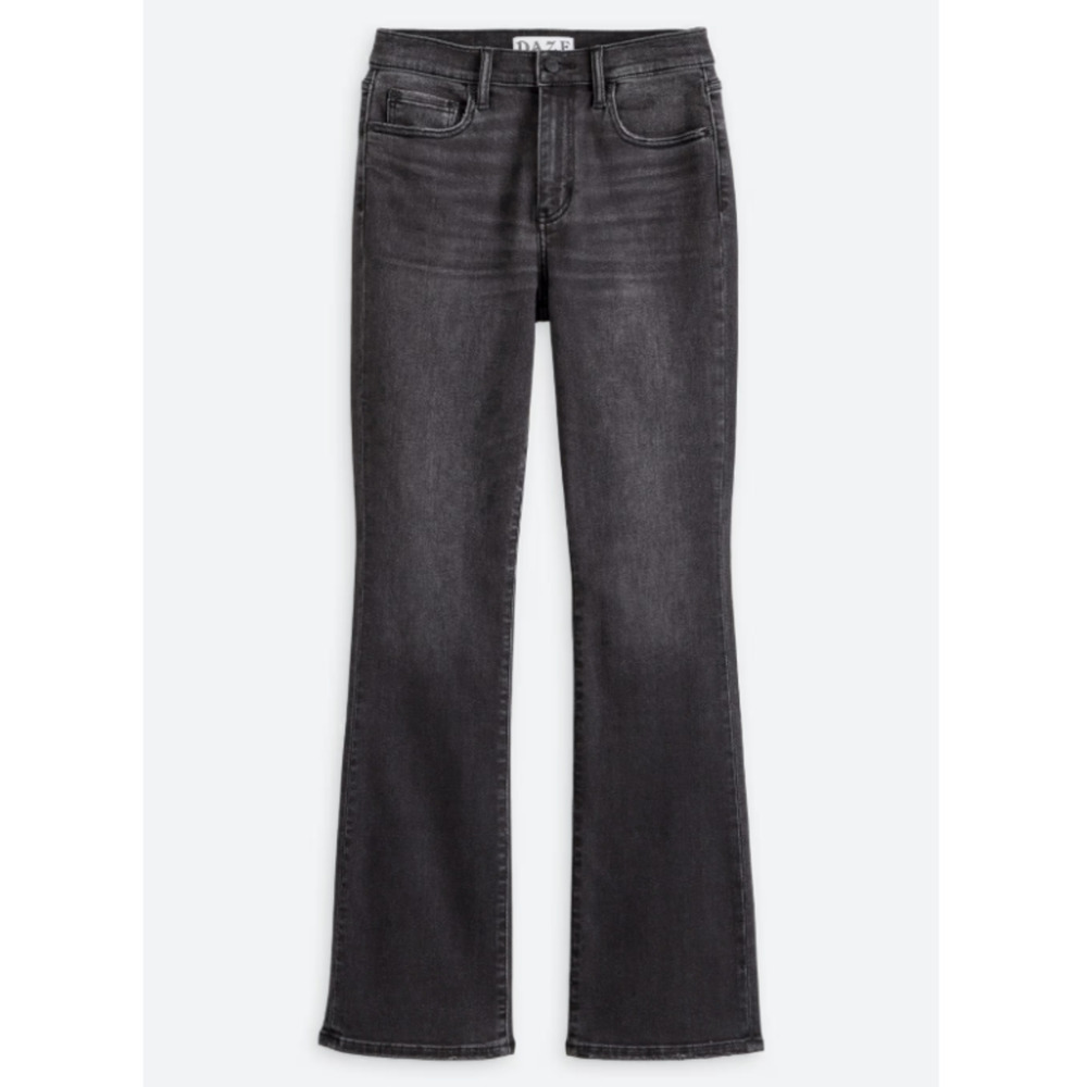 NWT Womens Daze Denim Blossom Flare Faded Black Jean Size 12 32in Inseam NEW
